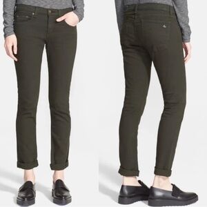 Rag & Bone Dre Boyfriend Jeans Aged Dark Olive Denim Casual Women’s 26